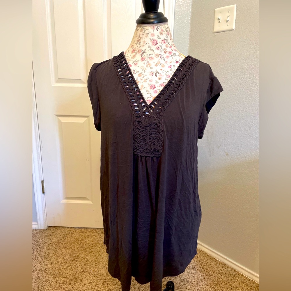 💥3 for 10 pea in the pod maternity purple blouse braid large has small flaw